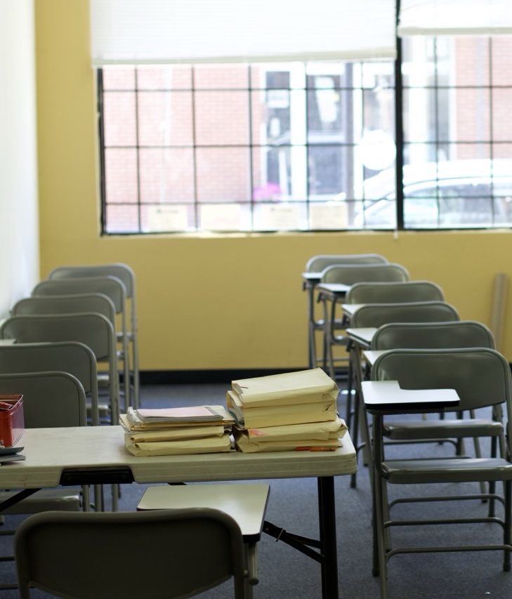 An SNR Tutors classroom set up and ready for students
